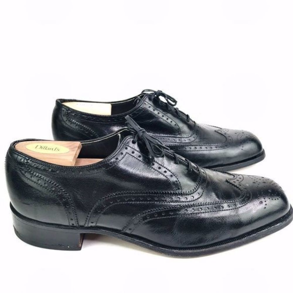 Hanover Vintage Embassy collection Mens Size 10 black leather oxford dress shoes